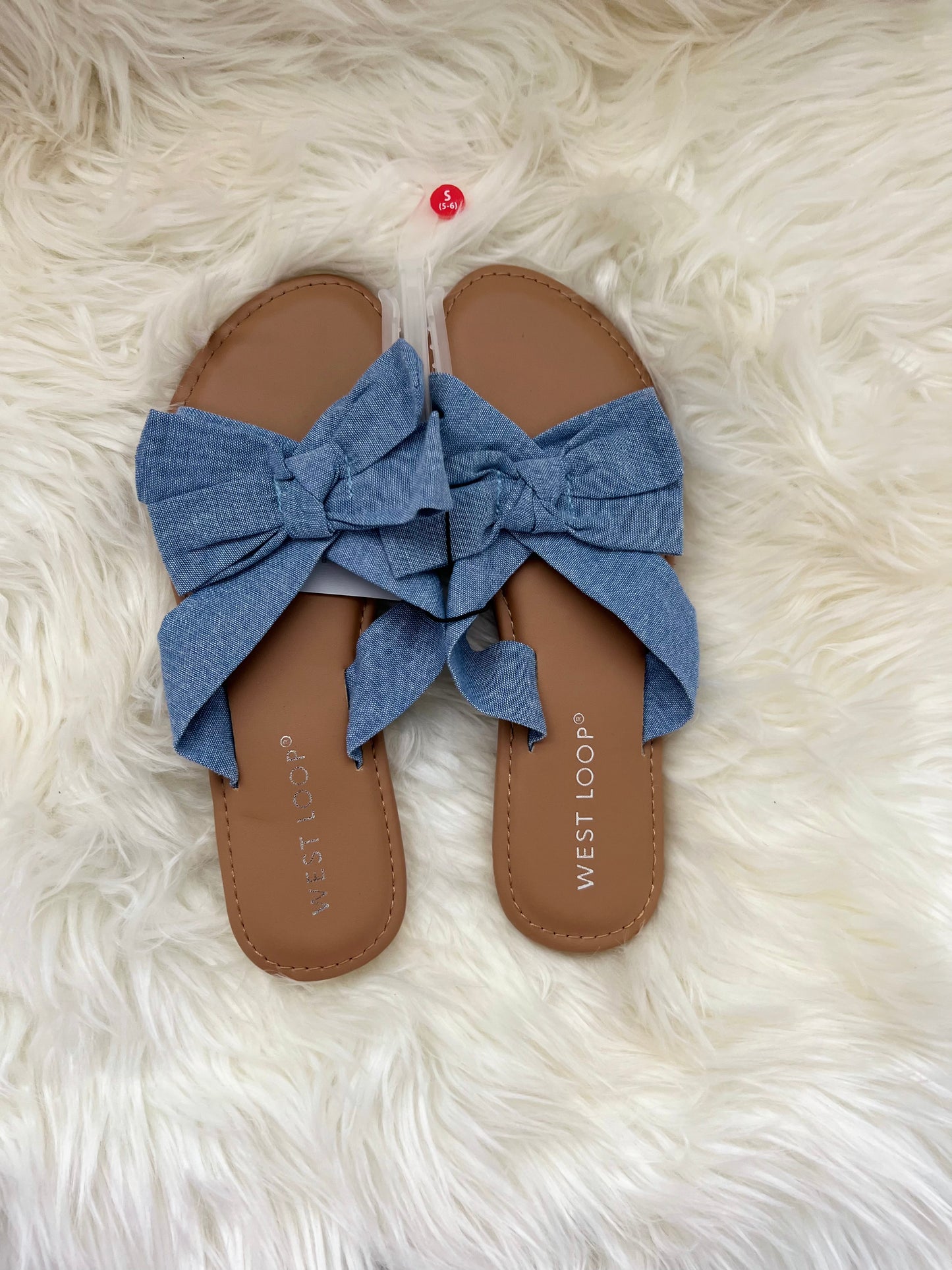 blue jean bow sandal